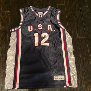 BOYS KIDS Youth Old Navy Blue Sleeveless USA Jersey - Size 8